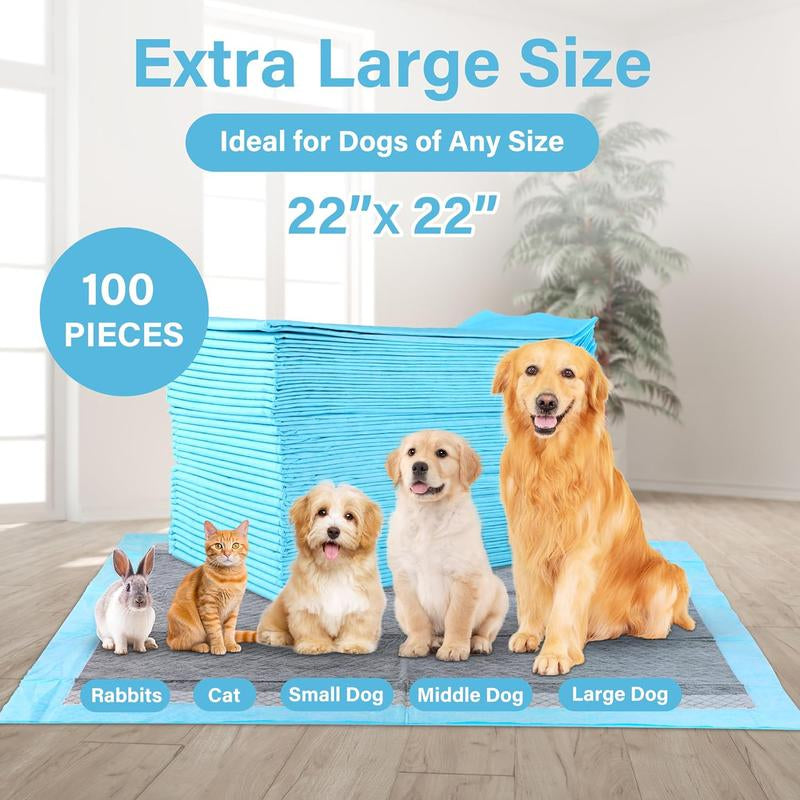 Super-Absorbent Waterproof Dog & Cat and Puppy Pet Training Pad, Housebreaking Pet Pad, 100-Count Small-Size